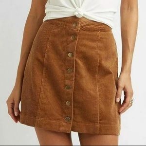 NWT nasty gal size large corduroy snap up skirt